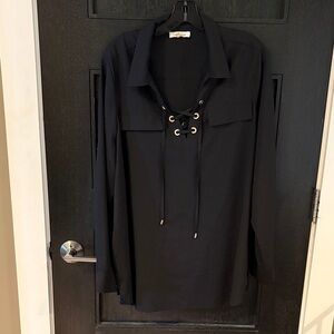 Calvin Klein long sleeve blouse with gold detailing